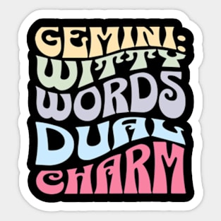 Gemini: Witty Words Dual Charm Zodiac Sign Birthday Sticker